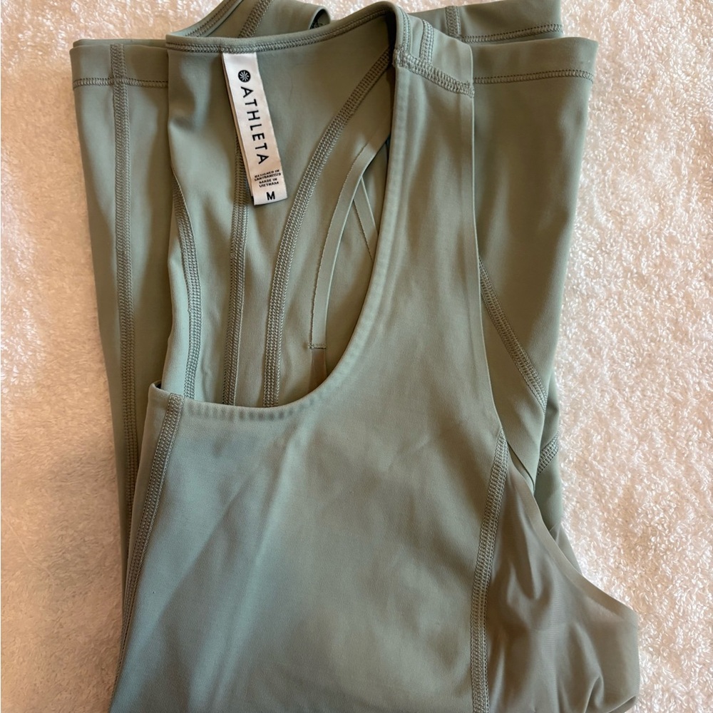 Athleta Sage Green V-Neck Top